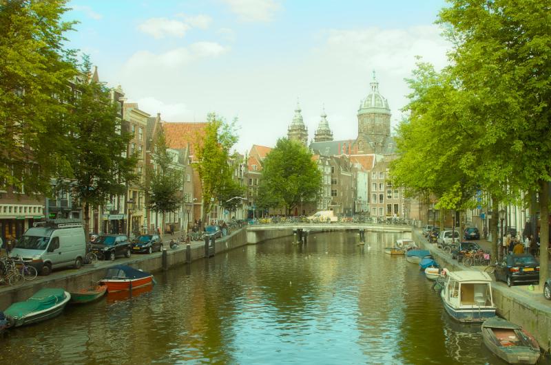 Amsterdam Canal at Dusk